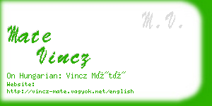 mate vincz business card